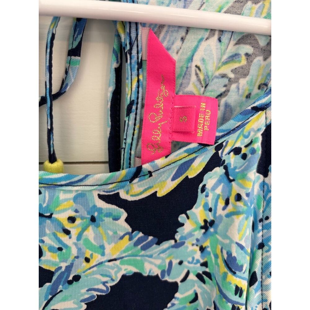 Lilly Pulitzer Dress Small Navy High Tide Scuba Doo Margot Swing‎ Resort Beach - Picture 6 of 8